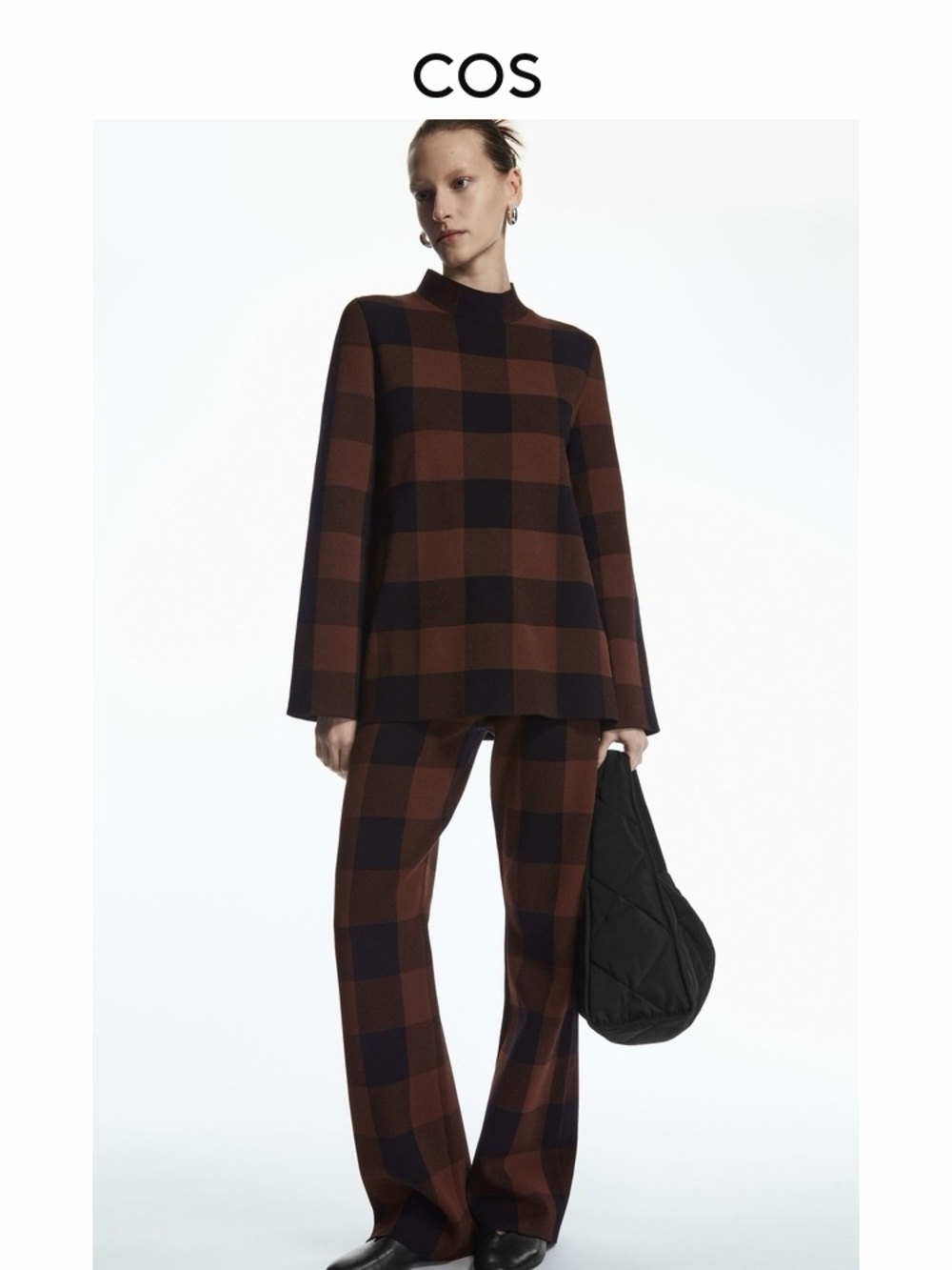 COS CHECKED JACQUARD-KNIT
HIGH-NECK SET